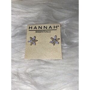 Iridescent flower petite earrings by Hannah